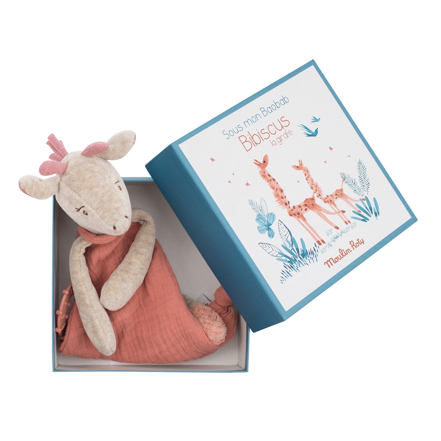 Doudou porta-chupón jirafa